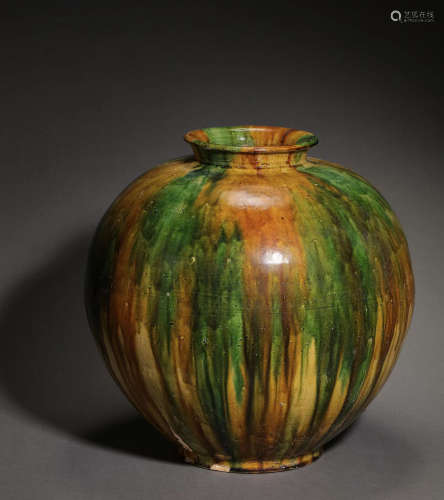 CHINESE TRI-COLOR POT, TANG DYNASTY