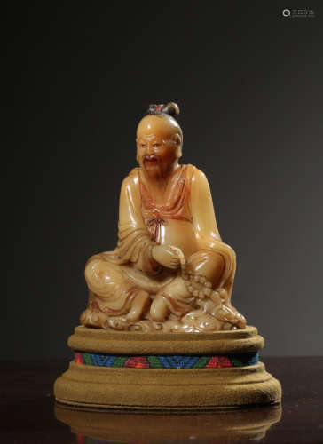 CHINESE STONE BUDDHA STATUE OF SHOUSHAN, QING DYNASTY