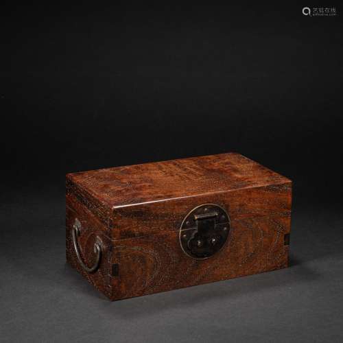CHINESE YELLOW PEAR WOOD BOX, QING DYNASTY