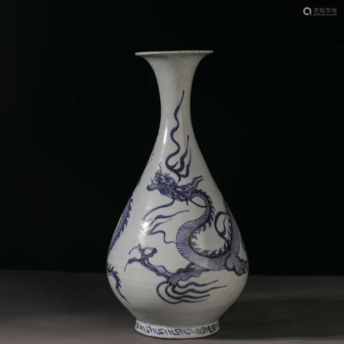 CHINESE BLUE AND WHITE POT, YUAN DYNASTY
