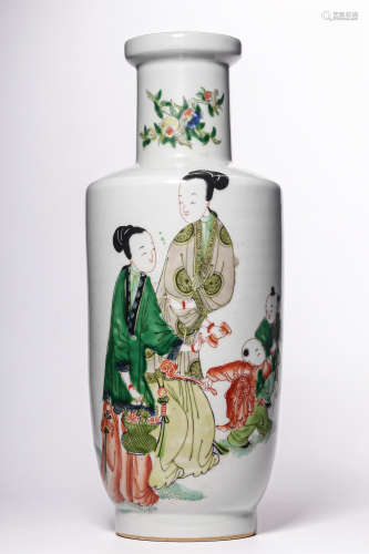 CHINESE COLORFUL VASE, QING DYNASTY