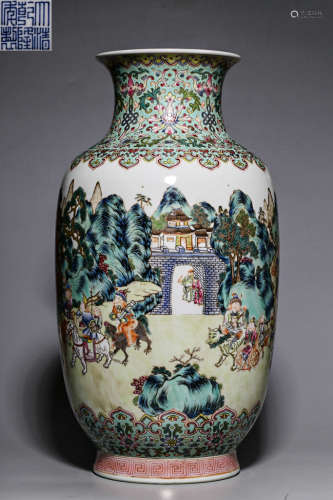 CHINESE PASTEL VASE, QING DYNASTY