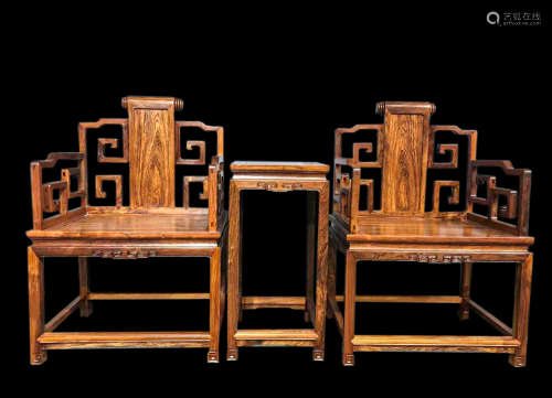 SET OF CHINESE YELLOW PEAR WOOD CHAIRS, MING DYNASTY