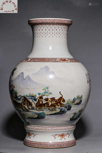 CHINESE PASTEL VASE