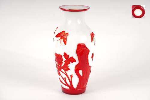 紅料器 花瓶