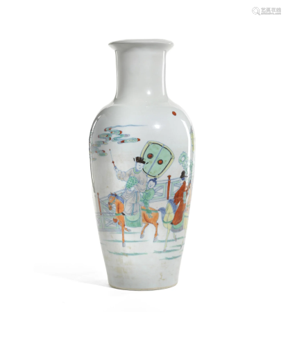 A DOUCAI PORCELAIN ‘PROCESSION’ PHOENIX-TAIL VASE, FENGWEIZU...