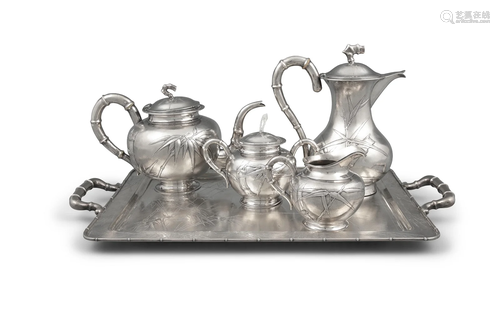 A MAYBE COUMPOUND FIVE-PIECE (5) CHINESE EXPORT SILVER ‘BAMB...