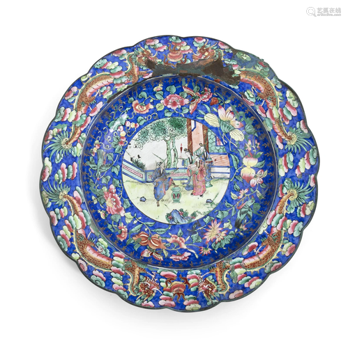 A PHÁP LAM - HUẾ ENAMELS ‘DRAGON - RỒNG’ DISH POSSIBLY FROM ...