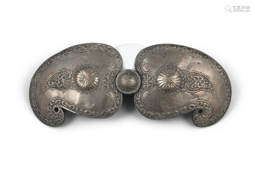 A CHISELED SILVER BELT BUCKLE TURKEY, OTTOMAN EMPIRE, 19TH C...