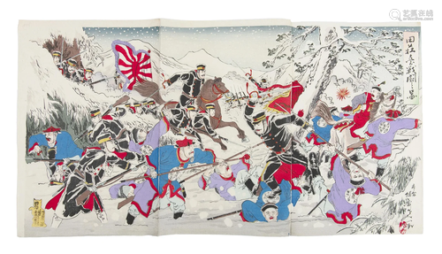 Watanabe Nobukazu (JAPAN, CIRCA 1872-1944) Battle in Snow - ...