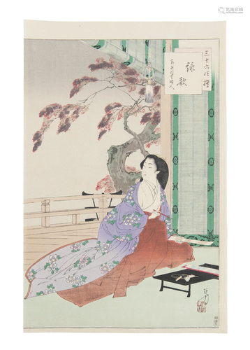 Toshikata Mizuno 水野年方 (JAPAN, 1866-1908) ‘Eika, An'...