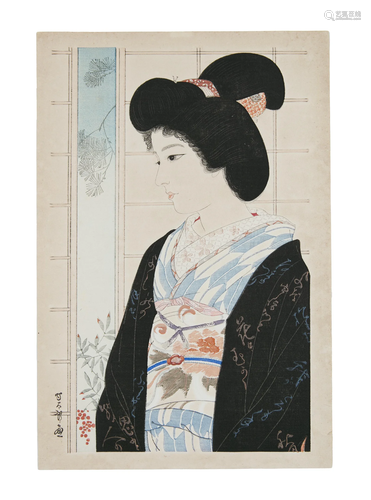 Sentaro Iwata岩田専太郎 (JAPAN, 1901-1974) Young Matron Ōban