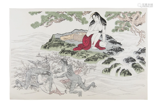 AFTER Kitagawa Utamaro喜多川歌麿 (JAPAN, 1753-1806) Shunga / ...