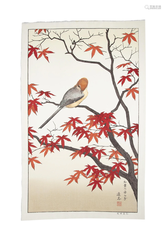 YOSHIDA TOSHI 吉田遠志 (JAPAN, 1911-1995) Birds of the Autum...