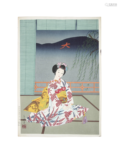 MINAGAWA CHIEKO (JAPAN, ACTIVE 20TH CENTURY) Maiko on a vera...