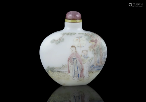 AN ENAMELED ‘GU YUE XUAN - 古月軒’ STYLE OPAQUE GLASS SNUFF ...