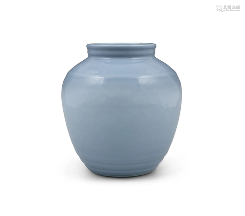 A THICKLY POTTED CLAIR DE LUNE GLAZED PORCELAIN JAR APOCRYPH...