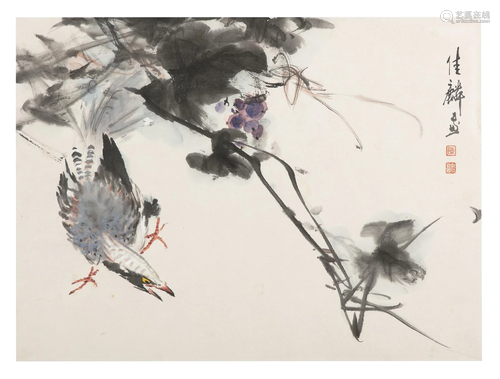 *CHINESE SCHOOL (CHINA, ACTIVE 20TH CENTURY) Bird and flower...