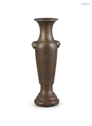 A SLENDER BRONZE VASE POSSIBLY CHINA AND QING DYNASTY It res...