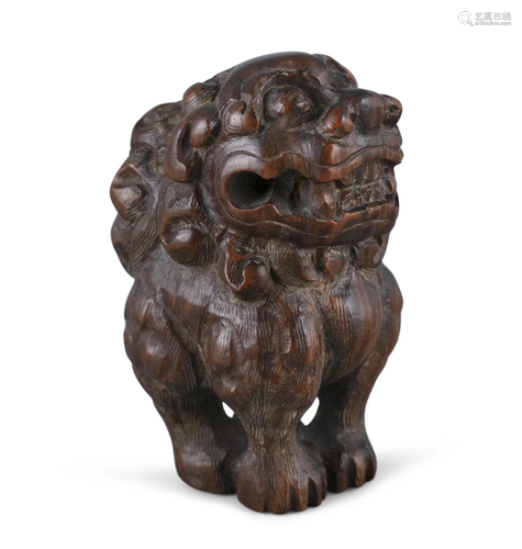 A WOODEN CARVING OF A BUDDHISTIC LION / FU LION CHINA, LATE ...