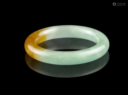 *A JADEITE JADE BANGLE OR BRACELET CHINA, MODERN D (outer): ...