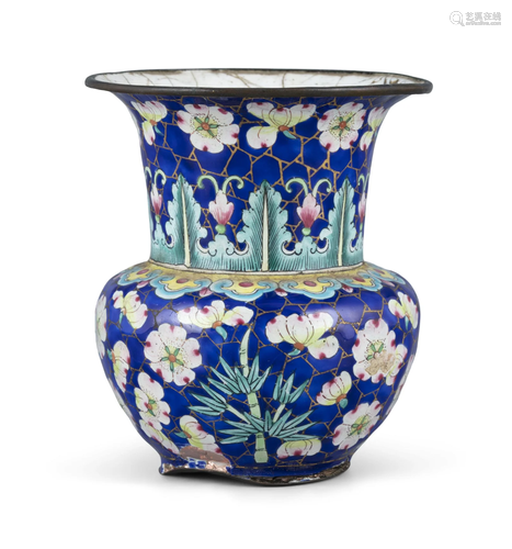 A PHÁP LAM - HUẾ ENAMELS ‘BAMBOO AND PLUM’ SPITTOON POSSIBLY...