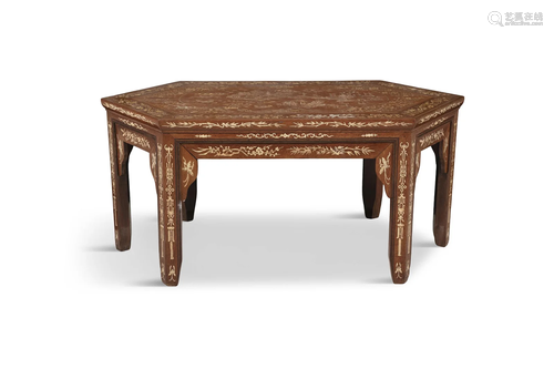 § A MOTHER-OF-PEARL INLAYS ‘HUE ROYAL CITY’ LOW TABLE OF HEX...