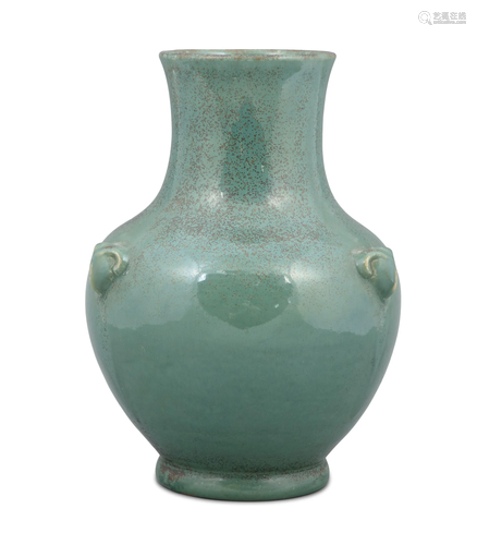 A BRONZE IMITATION BIÊN HÒA 边和 STONEWARE VASE OF ARCHAISTI...