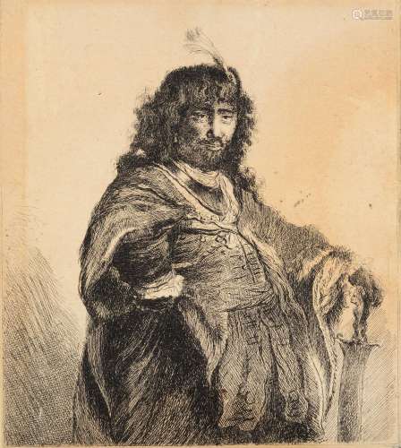 « Autoportrait de Rembrandt avec une casquette à plume et un...