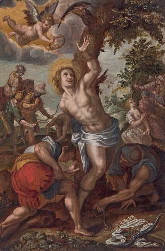 Le martyre de Saint Sébastien Panneau de hêtre, une planche,...