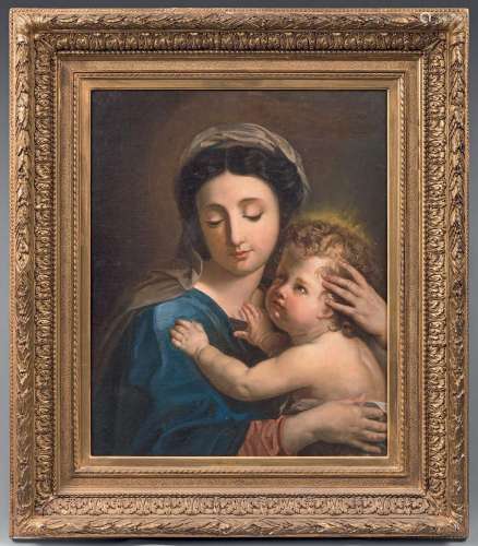 La Vierge à l'EnfantToile.65,5 x 57 cm