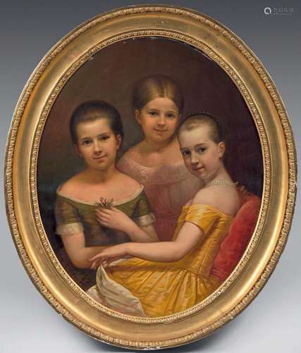 Portrait de trois jeunes fillesSur sa toile d'origine ov...