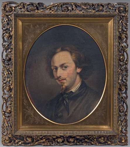 Portrait d'hommeToile ovale.53 x 43 cmSigné, localisé et...