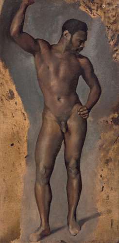 Académie d'hommePapier marouflé sur toile.62 x 31 cmSans...