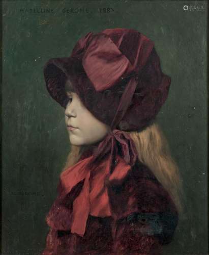 Portrait de Madeleine Gérôme en chapeau, profil, 1883 Huile ...