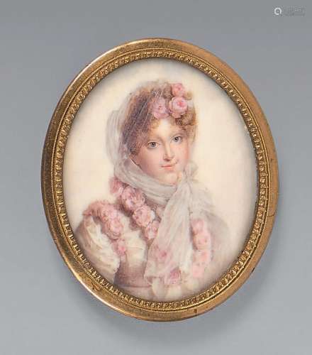 Portrait miniature ovale de l'impératrice Marie-Louise, ...