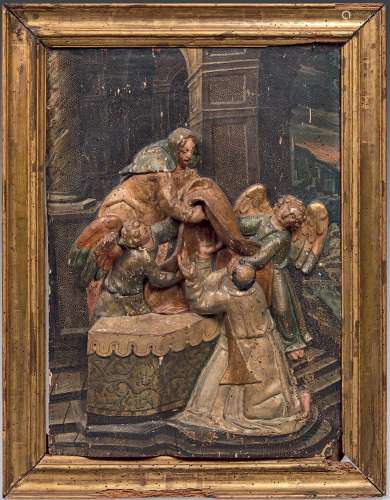 Imposition de la chasuble à saint Ildefonse Panneau sculpté ...