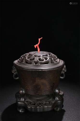 REFINED COPPER CASTING DOUBLE ANIMAL EAR CENSER