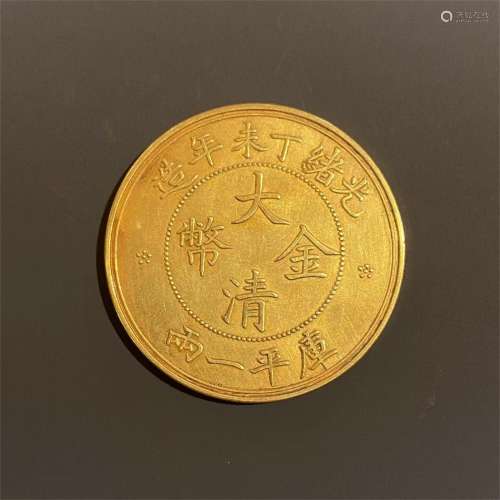 PURE GOLD COIN IN QING DYNASTY GUANGXU PERIOD