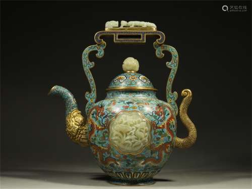 IN THE QING DYNASTY, QIANLONG CUT SILK ENAMEL CLOUD DRAGON P...