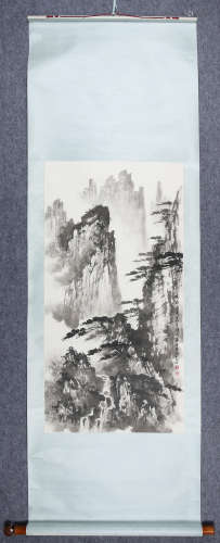 吴广泉(b.1931)　1987年作 鸣泉潺湲 水墨纸本　立轴