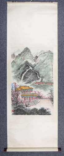 古一舟(1923-1987)　1978年作 黄山之春 设色纸本　立轴