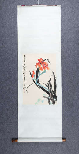 韩天衡(b.1940)　1987年作春光一片 设色纸本　立轴