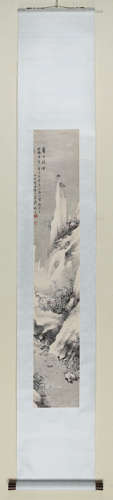 俞飞庵(1912-2000)　1946年作 寒山积雪 设色纸本　立轴