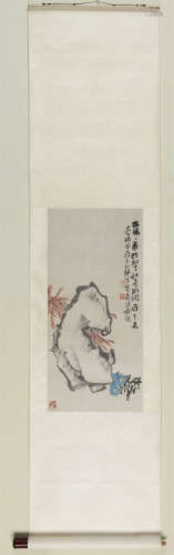 洪涛、俞语霜(1874-1923)等合作　秋色斑斓 设色纸本　立轴