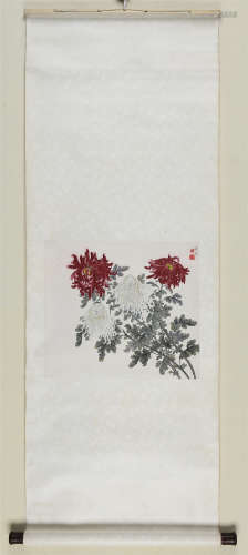 缪谷瑛(1875-1954)　菊舞 设色纸本　立轴