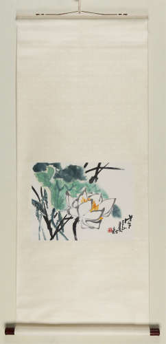 林锴(1924-2006)　1978年作 荷香 设色纸本　立轴