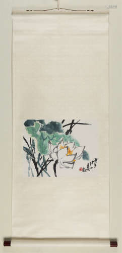 林锴(1924-2006)　1978年作 荷香 设色纸本　立轴