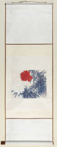 赵秀焕(b.1946)　1977年作 芍药 设色纸本　立轴