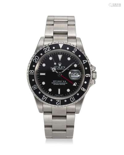 ROLEX, REF. 16710, GMT MASTER II, A STEEL DUAL-TIME WRISTWAT...